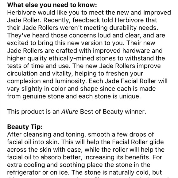 Herbivore Jade De-Puffing Face Roller NWOT - Picture 5 of 6